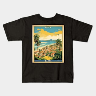 Salvador Bahia Brazil Vintage Tourism Travel Poster Kids T-Shirt